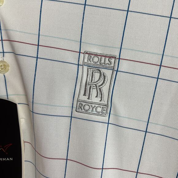 Greg Norman Play Dry Button Up Polo XXL Embroidered Rolls Royce Naples NWT - Picture 5 of 14